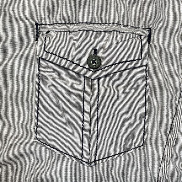 BKE Button-Up Shirt Men’s XL Gray Pocket Western Workwear Y2K Style 11317NM - Picture 3 of 14